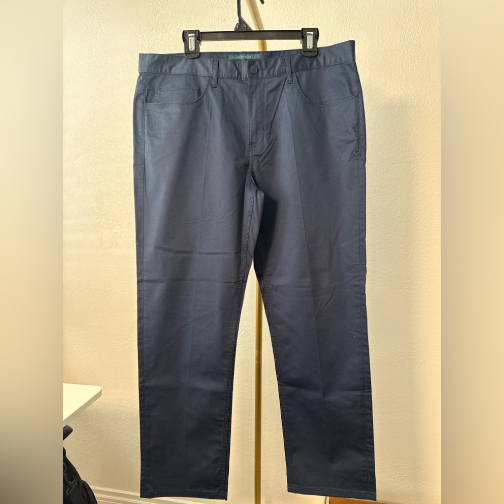 Perry Ellis Men’s Navy Stretch 5 Pocket Pants 36x30 Casual Chino